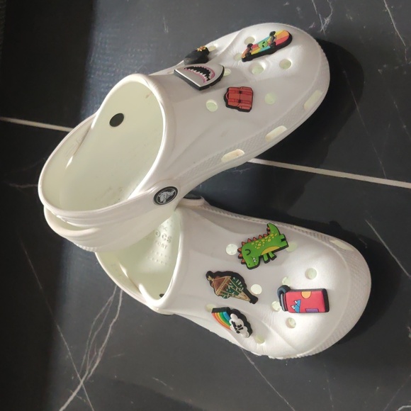 CROCS Other - Kids White Clogs with Fun Charms